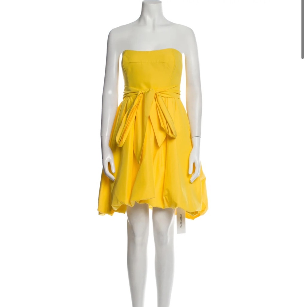 Cara Cara Veronica Sash-Tie Strapless Bubble Mini Dress